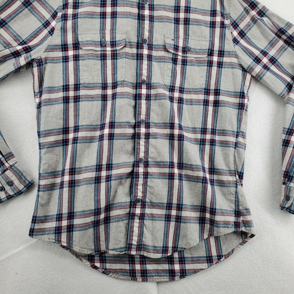 Tommy Hilfiger Shirt Men's Long Sleeve Casual Button Up Plaid Gray Medium - Picture 4 of 12